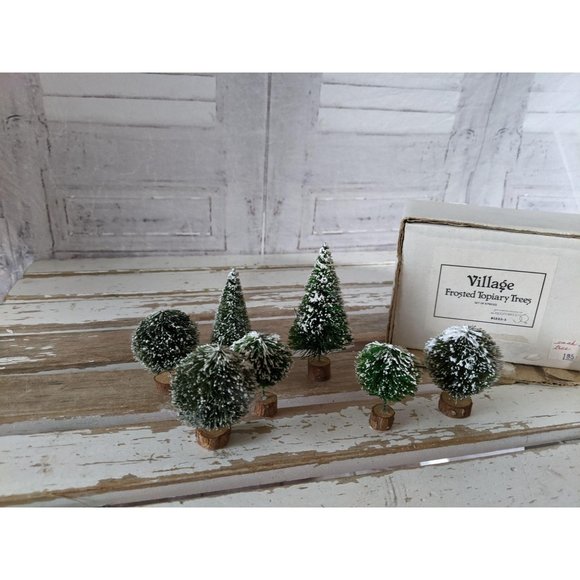 Dept 56 52035 frosted topiary trees village mini y